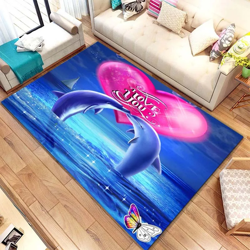 15 Размер 3D Рисунок дельфина Ковер с Рисунком Ковер для Гостиной Коврик Для Ванной Комнаты Креативный Коврик для Спальни HomeDecor