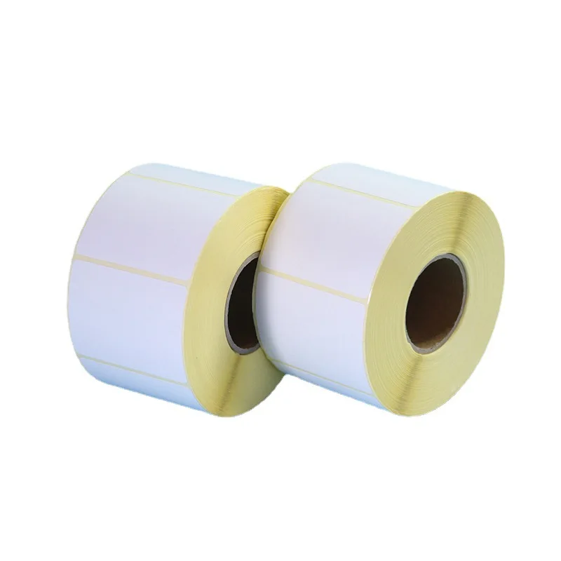 60 * 40 мм Бумага для штрих-кода логистики, Желтый фон, бумага для печати термоэтикеток, Почтовая наклейка для печати штрих-кода Papel Adhesivo