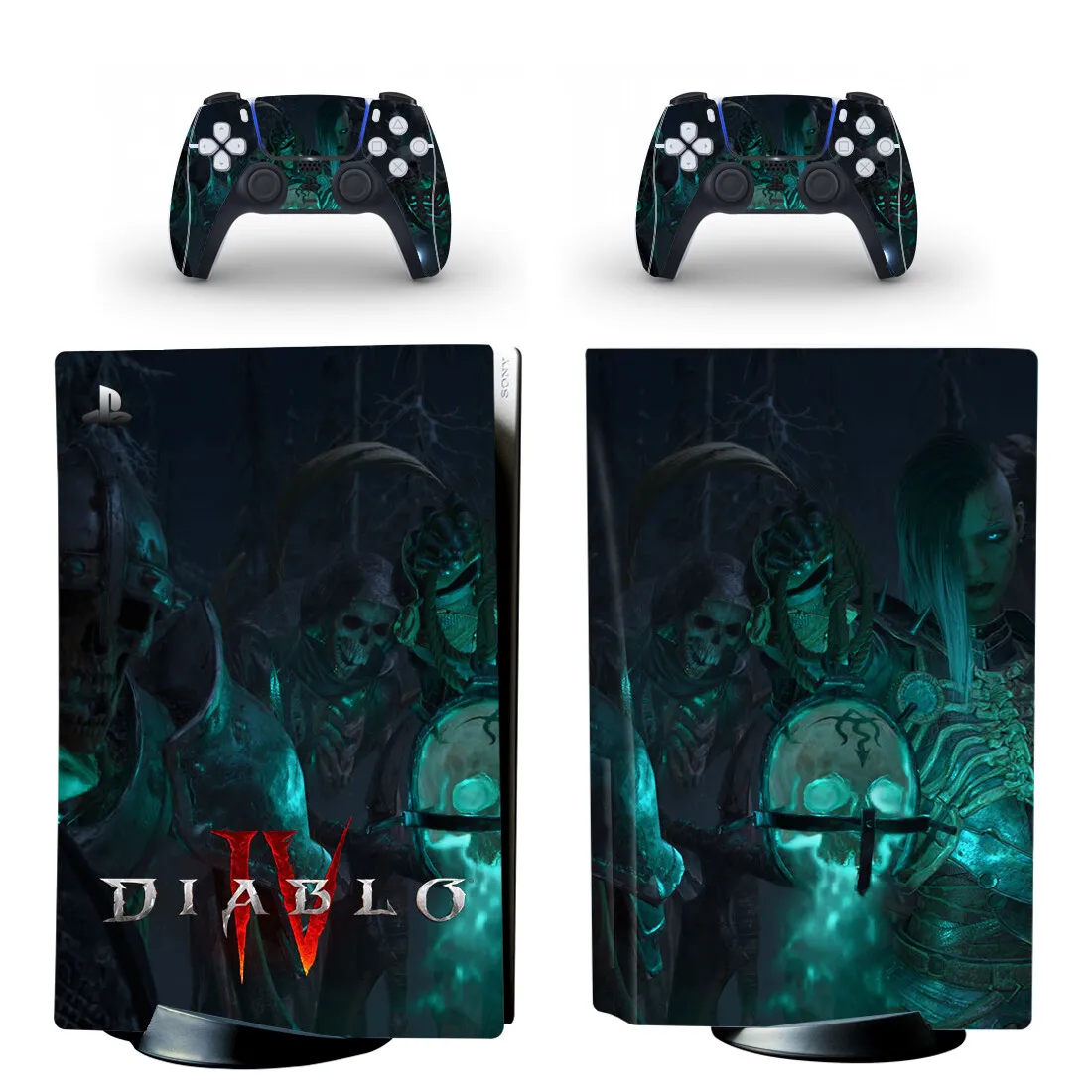 Diablo 4 Devil Lilith Наклейка на диск PS5, наклейка-наклейка для консоли и 2 контроллеров, Виниловая кожа для дисков PS5.