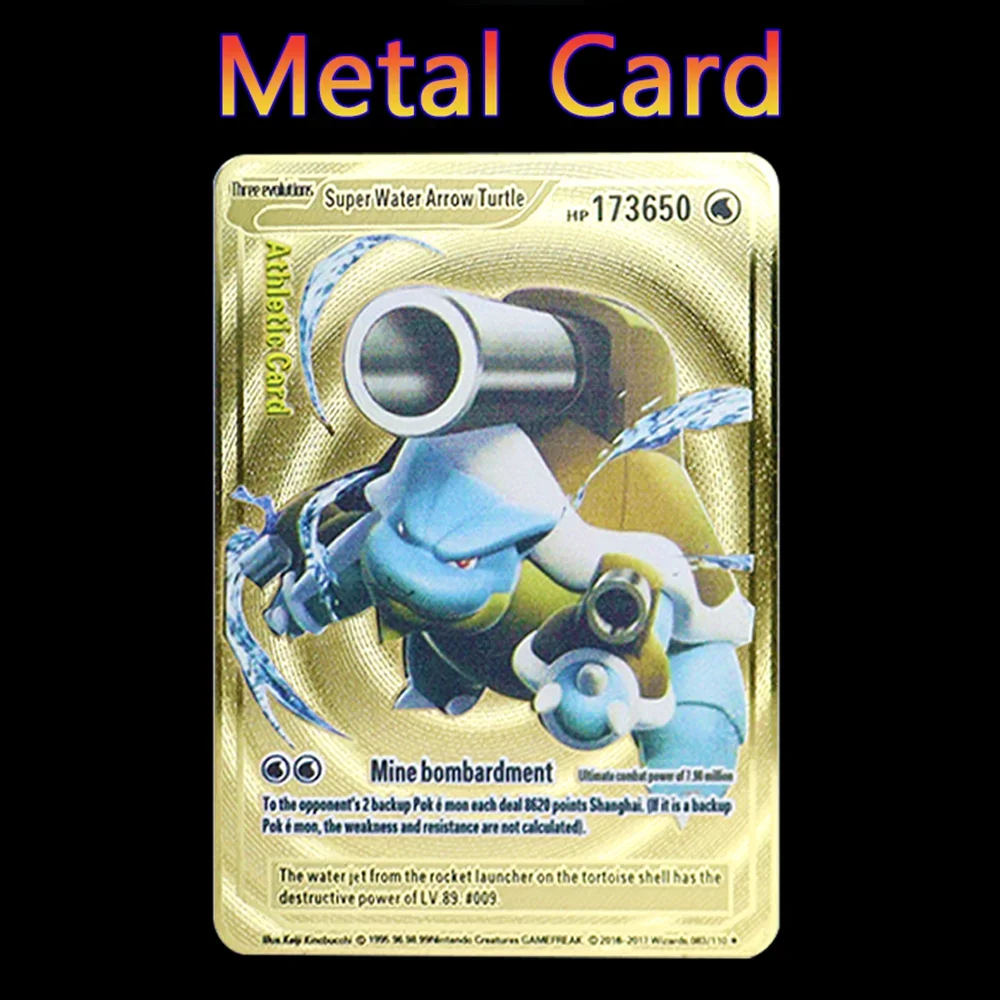 Pokemon 183200 Очков Hp Charizard Pikachu Mewtwo Золотые Черные Английские Французские Металлические Карты Vmax Mega GX Game Collection Cards