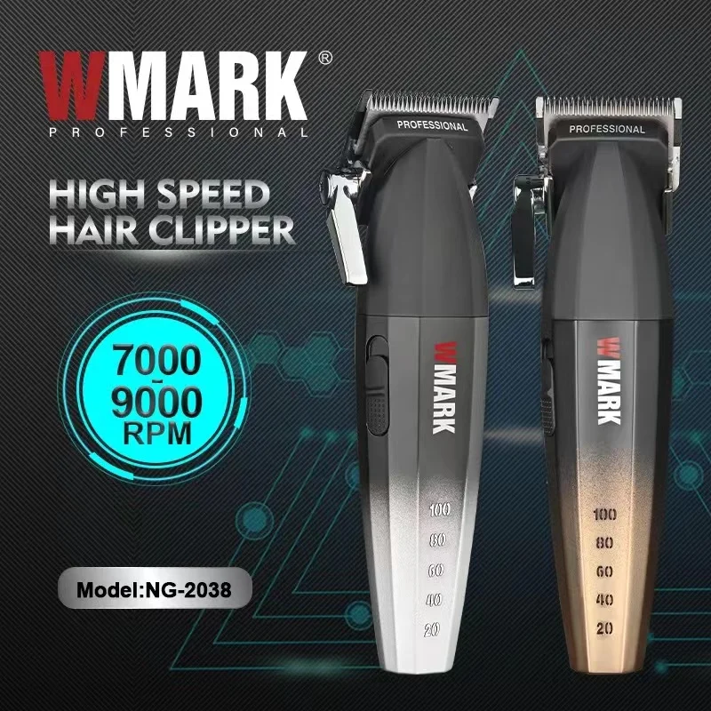 WMARK NG-2038 Парикмахерская в стиле конуса, заряжающая парикмахера, Беспроводная парикмахерская, 9000 Высокоскоростной парикмахерский инструмент, Триммер для бороды