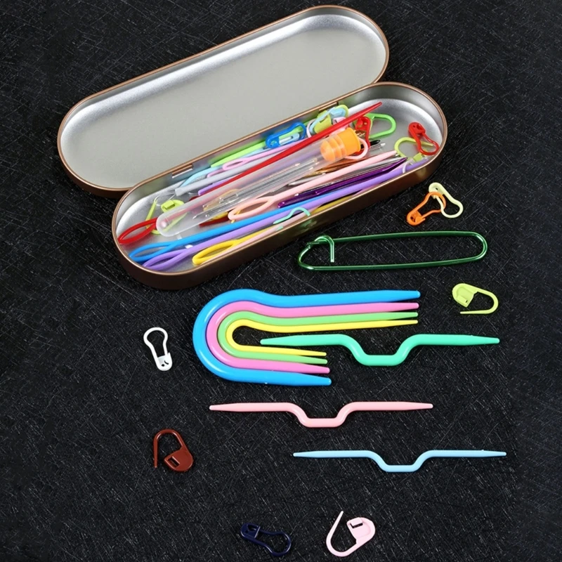 Y1UU Пластиковые наборы игл для ручного шитья, обучающая игла, набор игл для шитья, игла для шитья с большими глазами, инструмент для шитья шарфов для детей