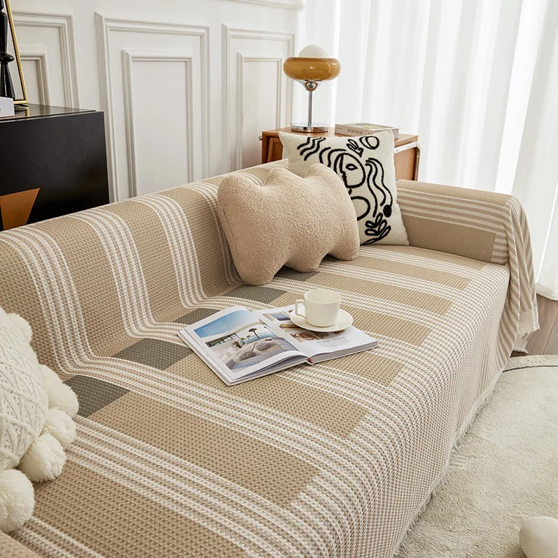 Вафельная Новая Простая современная диванная подушка Four Seasons General, полное покрытие, нескользящий чехол для дивана с кисточками, Полотенце, одеяло, ковер