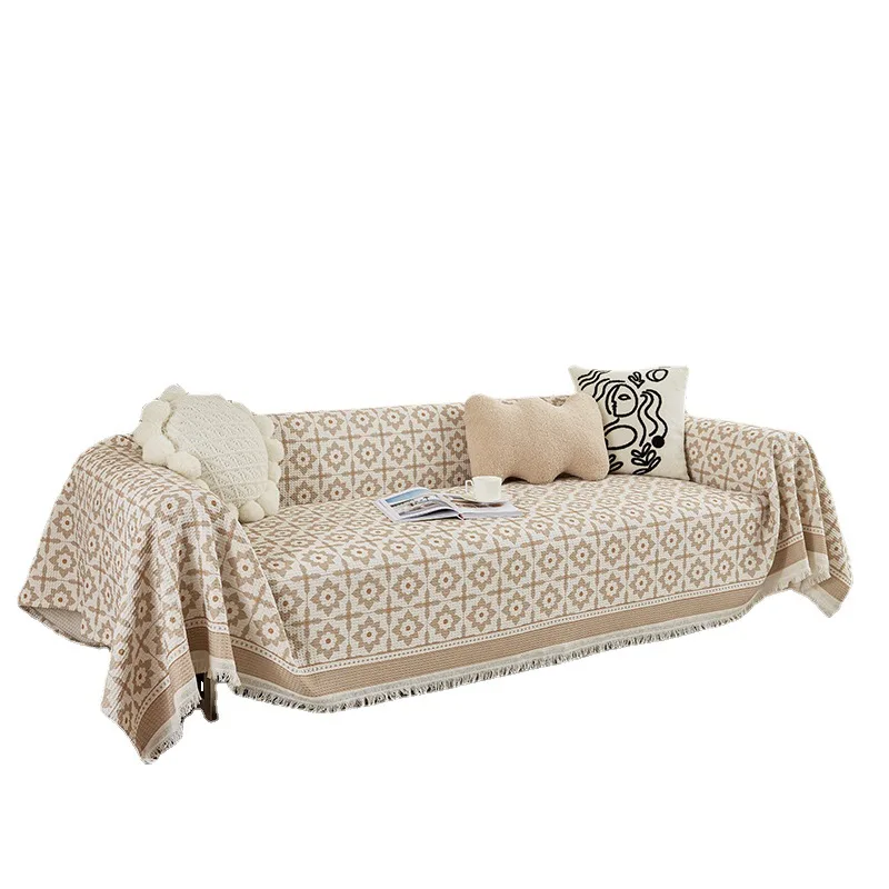 Вафельная Новая Простая современная диванная подушка Four Seasons General, полное покрытие, нескользящий чехол для дивана с кисточками, Полотенце, одеяло, ковер