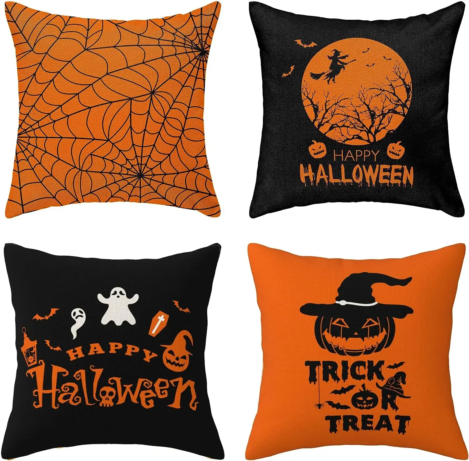 Декоративная наволочка на Хэллоуин, декоративная ферма, оранжево-черная наружная подушка, домашняя подушка для дивана, чехол для подушки
