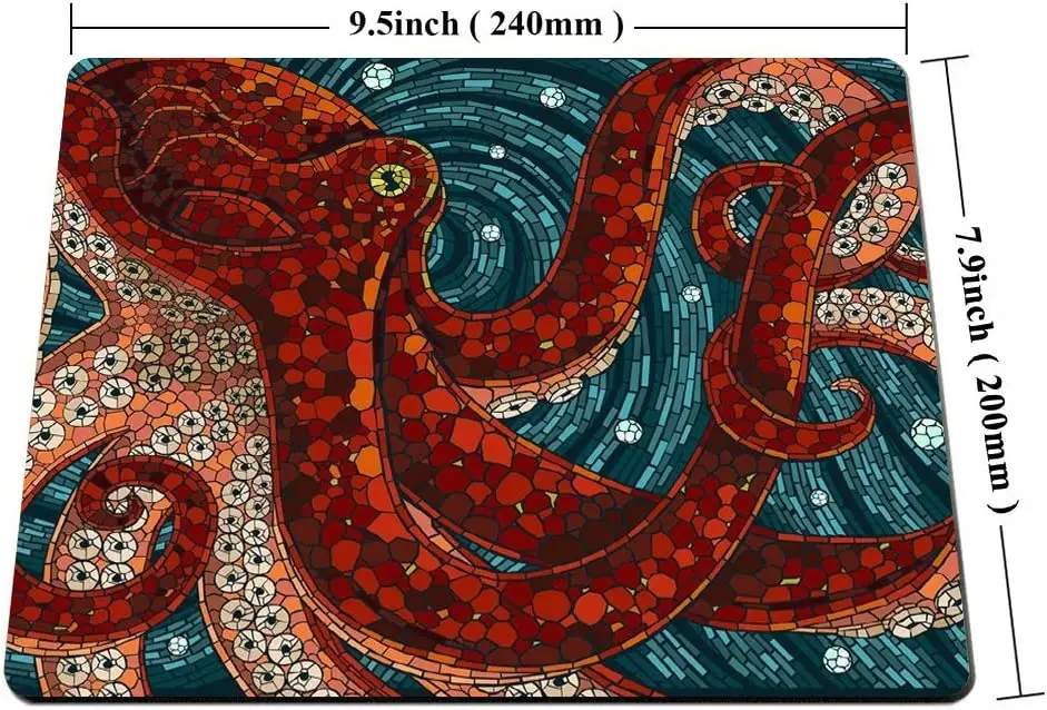 Коврик для мыши с красным осьминогом Octopus in The Oceans Прямоугольный нескользящий резиновый коврик для мыши на заказ, игровой коврик для мыши