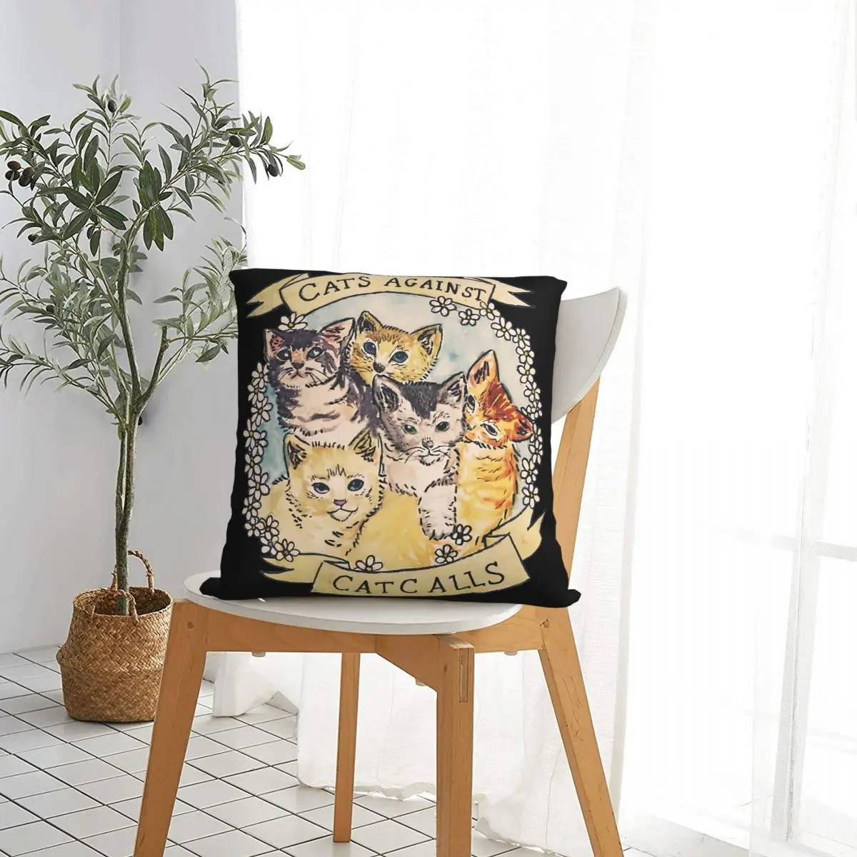 Кошки Против кошачьих призывов Оригинальная наволочка для наволочек Художественный рюкзак чехол Cojines с принтом 