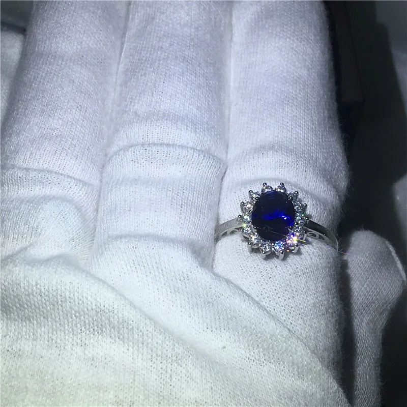 Красивое Роскошное кольцо с сапфиром для новобрачных, Помолвка, Свадебные Мемориальные украшения