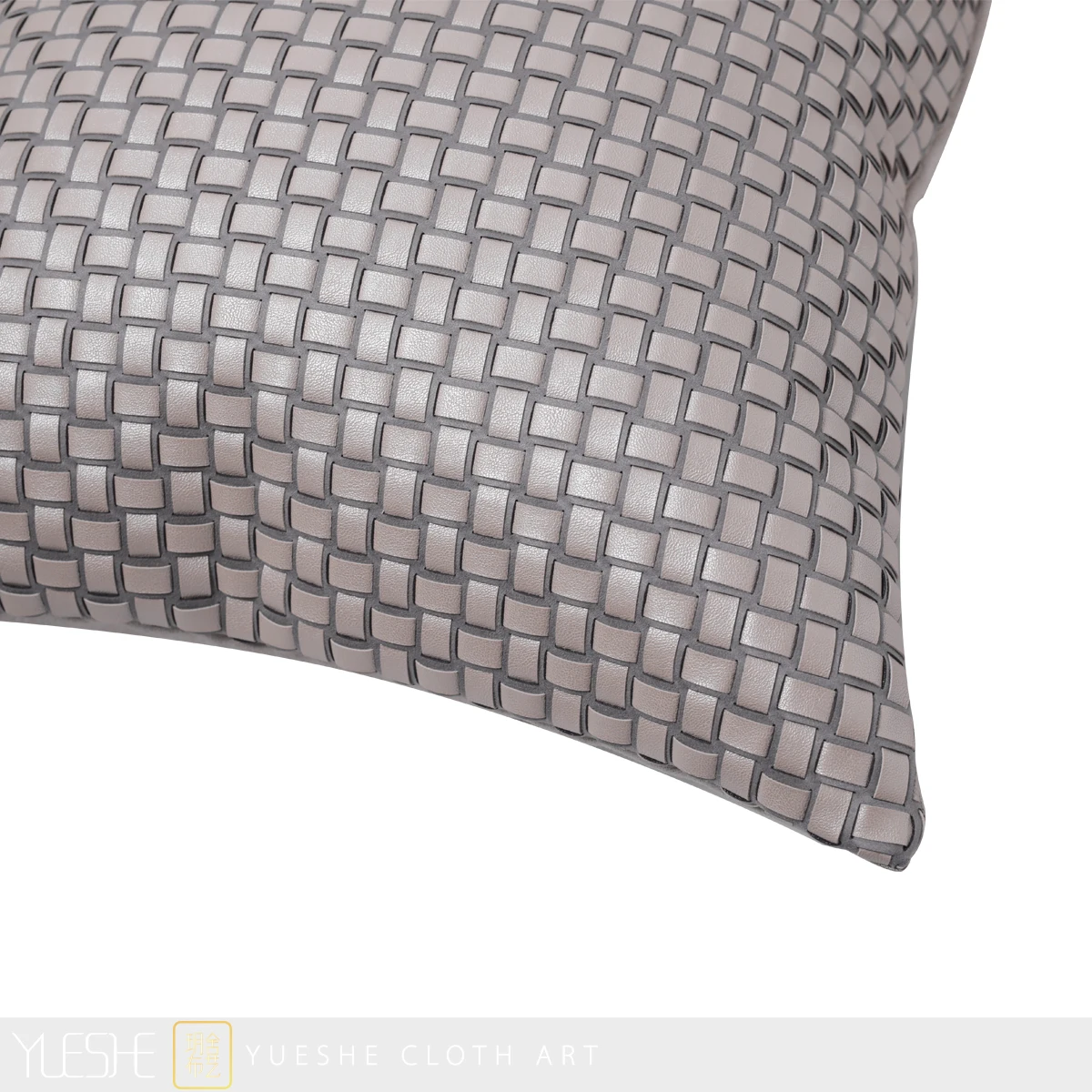 Легкая Роскошная кожаная подушка цвета шампанского Серебристо-серого цвета, диван, подушка ручной работы, Дизайнерская подушка для комнаты образцов