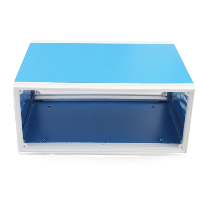 Металлический прямоугольный электронный проектный кейс DIY Профилактическая коробка Силовой корпус Коррозионностойкий Прочный синий