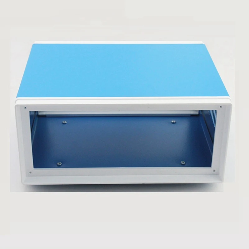 Металлический прямоугольный электронный проектный кейс DIY Профилактическая коробка Силовой корпус Коррозионностойкий Прочный синий