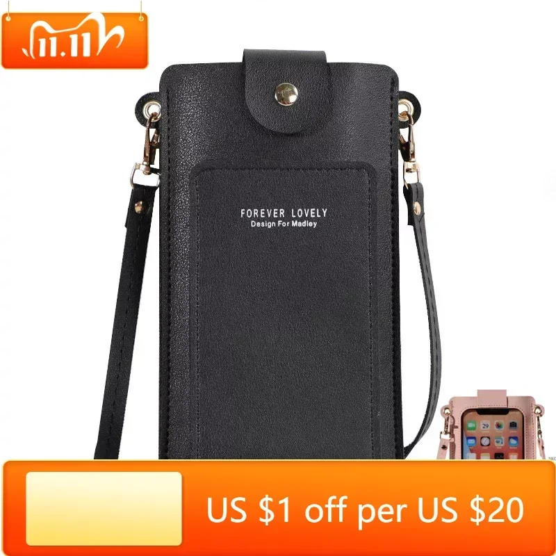 Модный женский кошелек, многофункциональная сумка для телефона с сенсорным экраном, летняя женская сумочка-клатч, мини-сумка через плечо, женская сумка через плечо