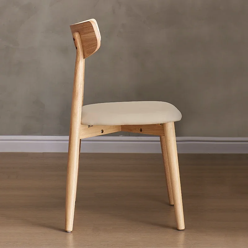 Обеденные стулья из массива дерева в скандинавском стиле, домашние обеденные стулья, табуретки, современные минималистичные стулья со спинками из натурального дерева