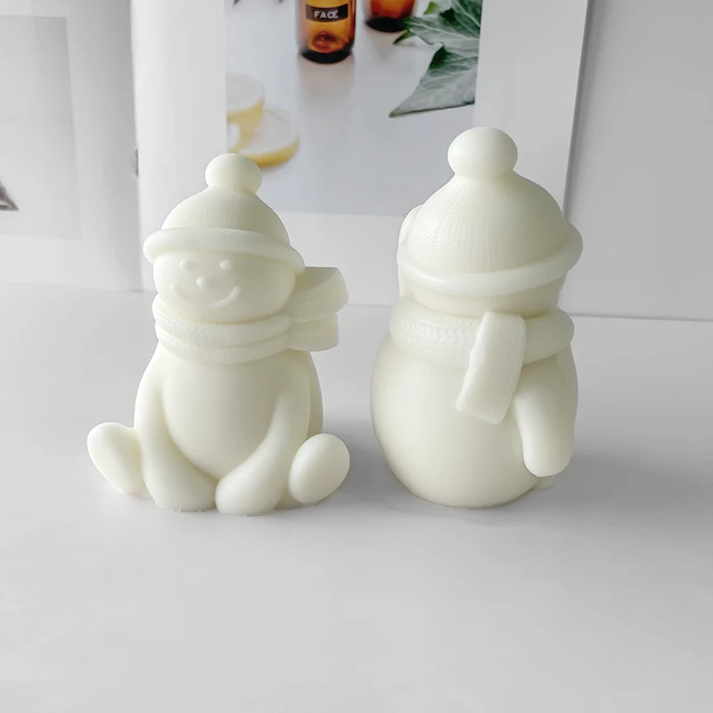 Силиконовая форма для изготовления снеговика своими руками Мыло ручной работы Ароматические свечи Гипс 3D Рождественские украшения Форма для изготовления свечей из смолы