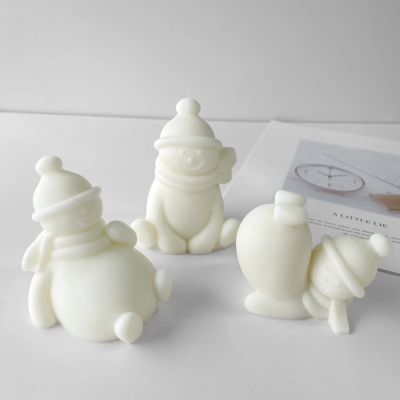 Силиконовая форма для изготовления снеговика своими руками Мыло ручной работы Ароматические свечи Гипс 3D Рождественские украшения Форма для изготовления свечей из смолы