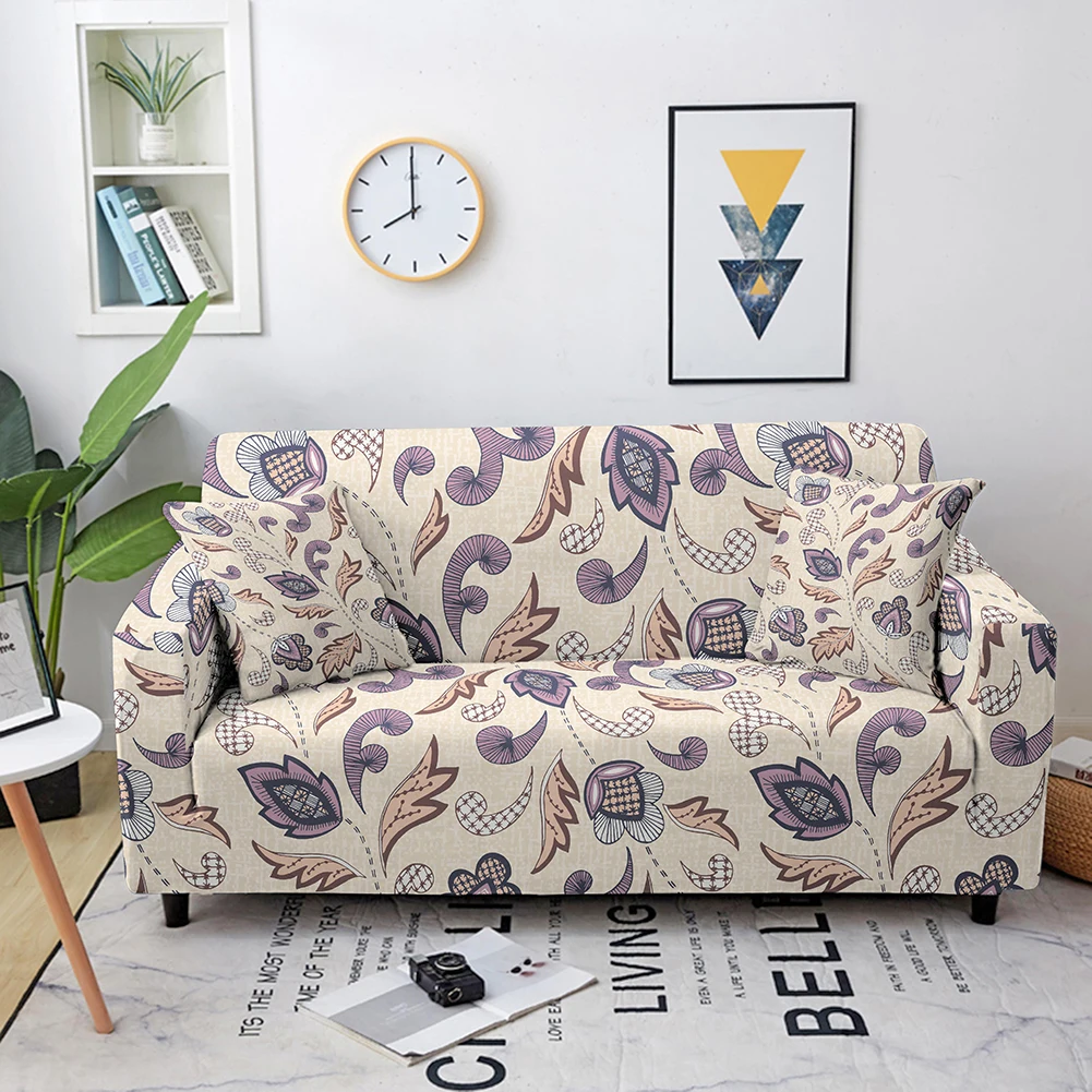 Современный чехол для дивана с цветочным рисунком для гостиной, эластичный чехол для дивана с модным принтом, домашний декор, секционный протектор 