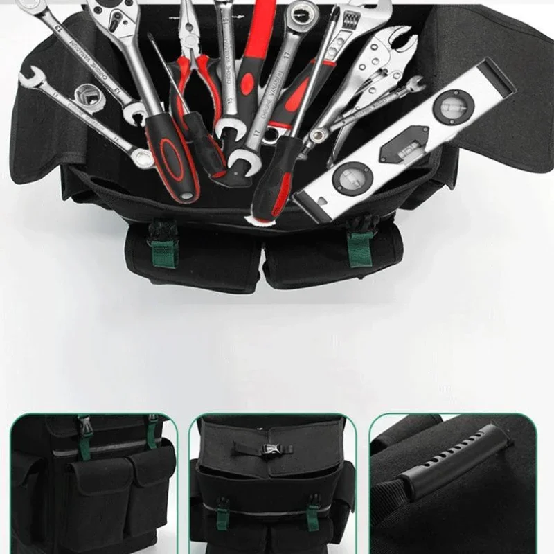 Холщовый рюкзак для инструментов, сумка для электрика, Износостойкий прочный набор инструментов для хранения инструментов