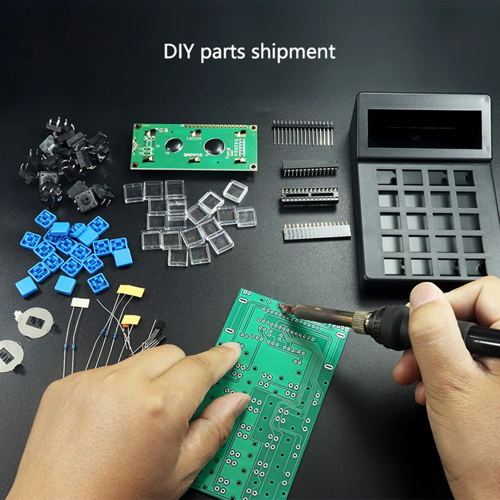 Электронный комплект микроконтроллера DIY 51 7-Значный Настольный калькулятор Практика пайки проекта с экраном дисплея LCD1062