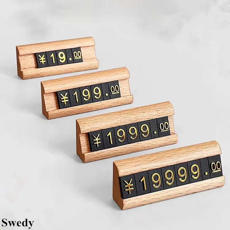 Ювелирный часовой магазин С регулируемым номером, деревянная основа, ценник, мини-ценник, держатель знака, подставка для дисплея